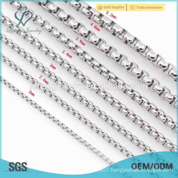 New style fashion long chain necklaces, stainless steel wholesale square box neck chain